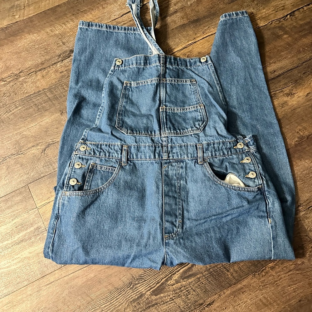 Free People Ziggy Overalls in Sapphire Blue